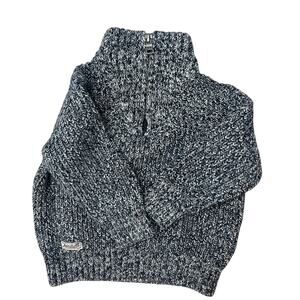 POLO RALPH LAUREN Blue White Heathered Sweater Quarter Zip 18 Months Pullover